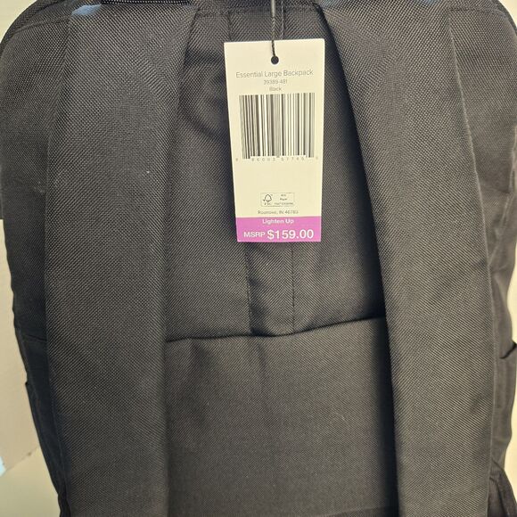 NWT Vera Bradley Essential Large Lighten Up Backpack Black School Travel Work - Picture 8 of 9